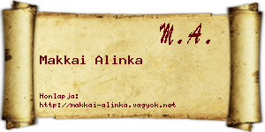 Makkai Alinka névjegykártya